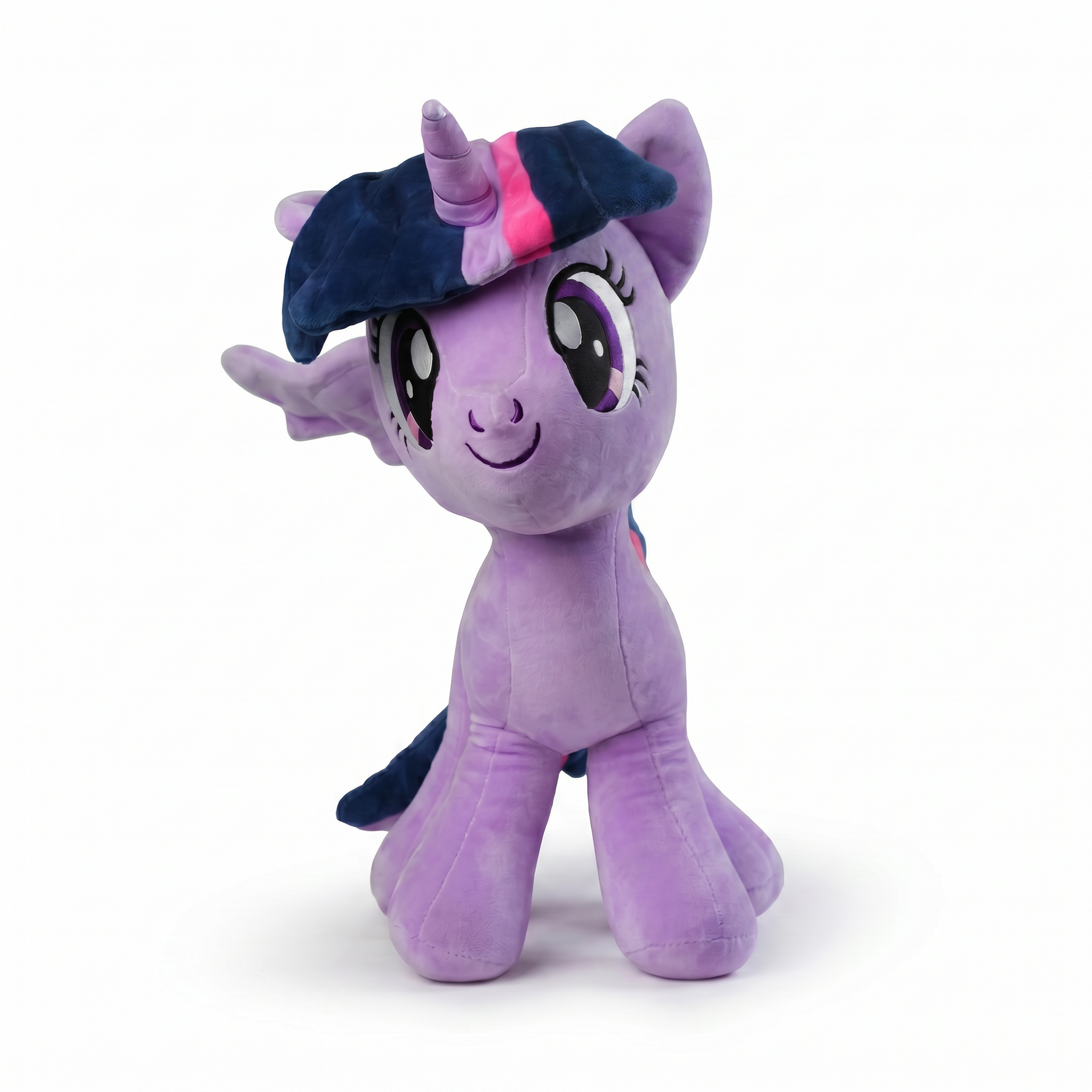 Purple unicorn pony plush with two-tone mane