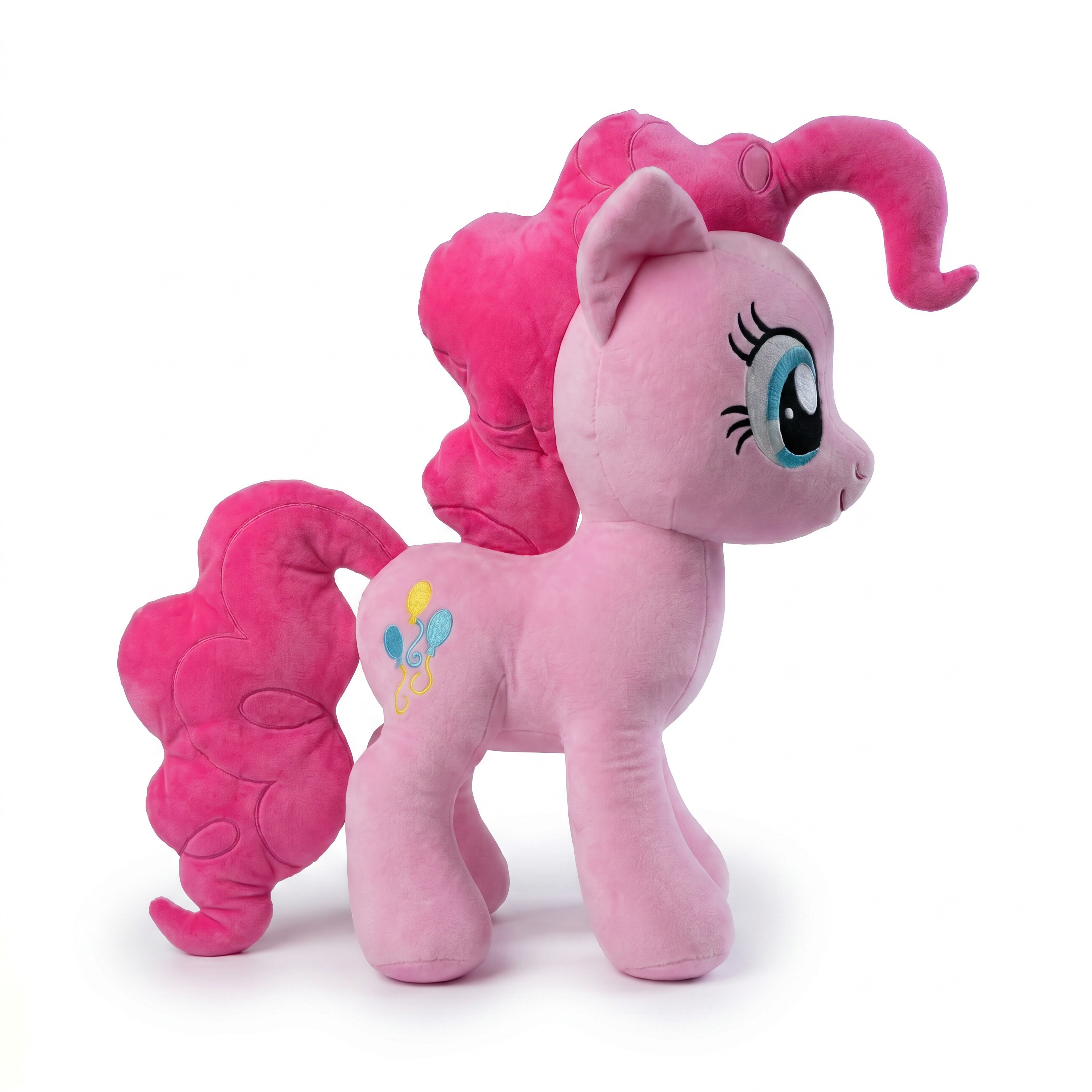 Pink pony plush with curly magenta mane