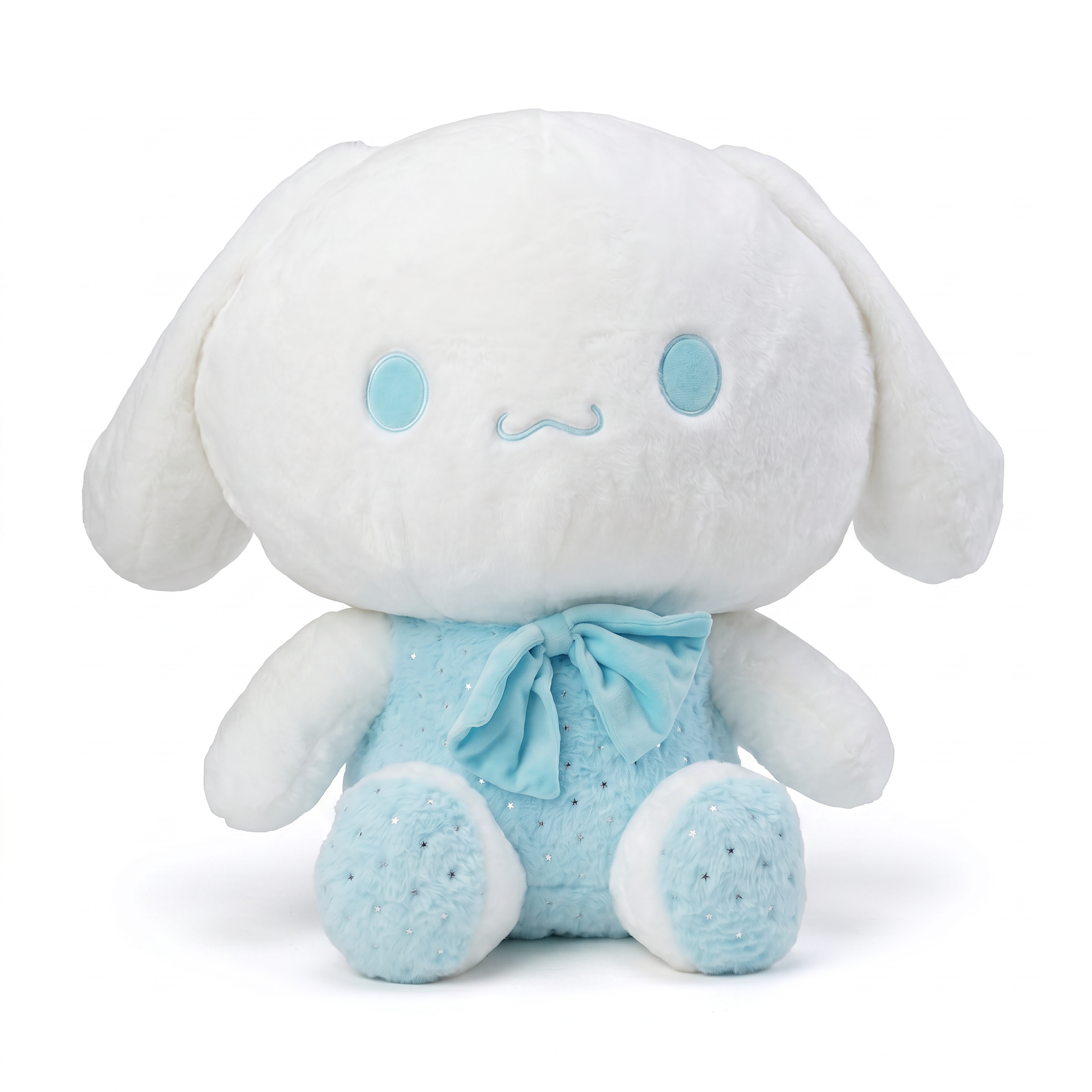 White Long-Ear Bunny Character Plush with Blue Heart Dress — additional view 3