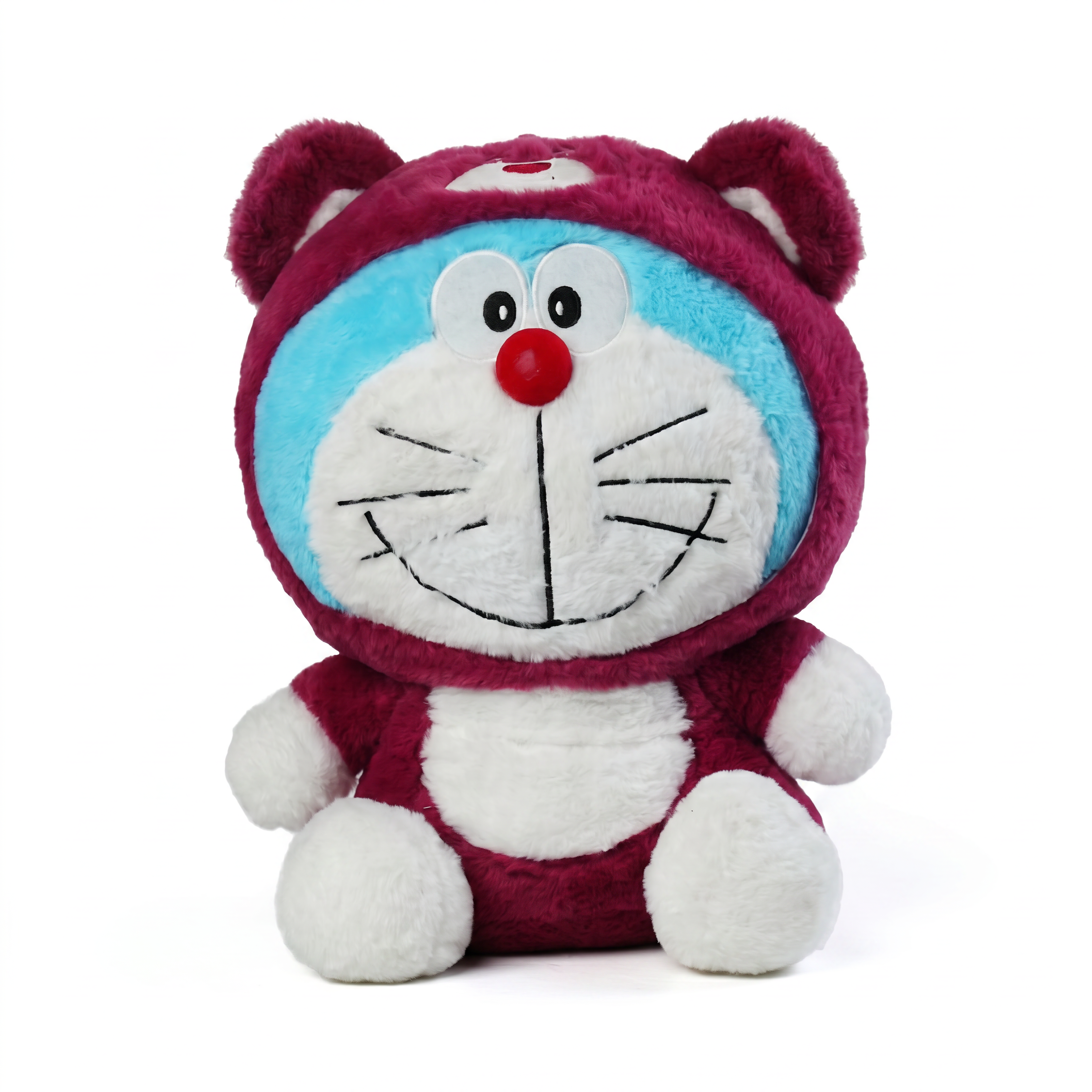 Pink Bear Plush in Blue Cat Costume — Medium — additional view 3