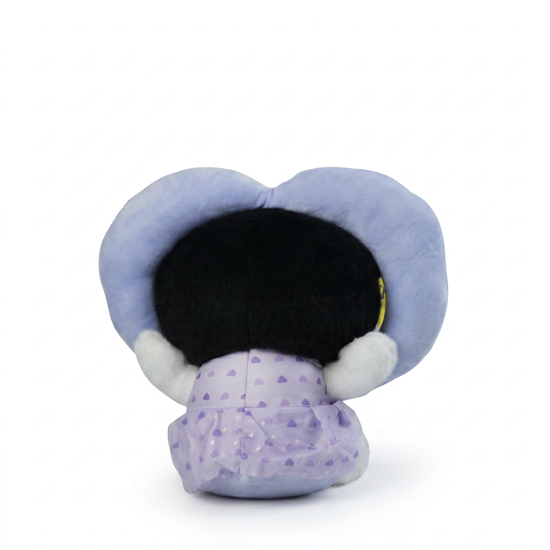 Black-Eared Character Plush in Purple Heart-Print Dress — additional view 3