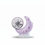 Crescent Moon Night Light with Mini Fan — Purple — additional view 2