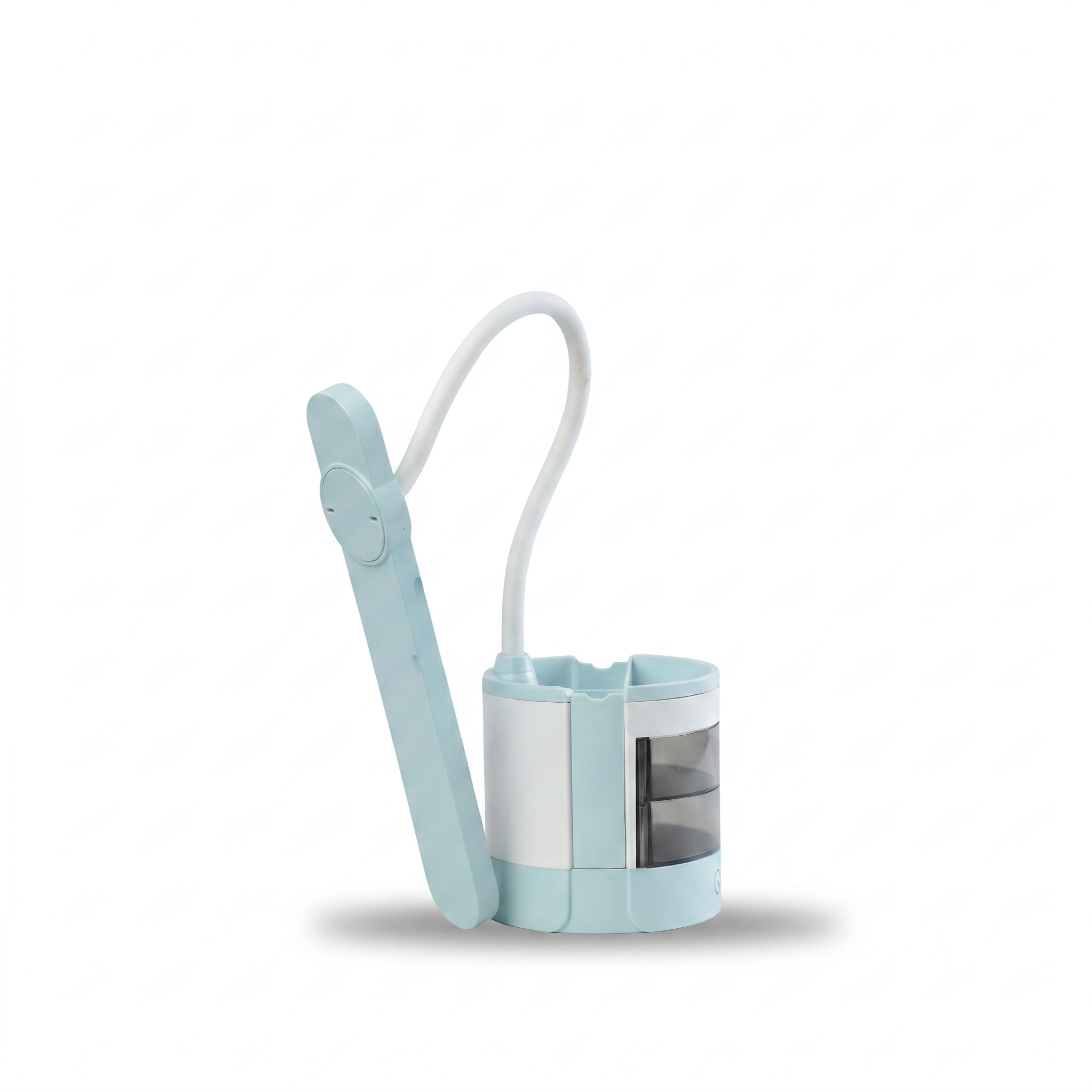 Light blue desk mini fan with stationery organizer DM5068
