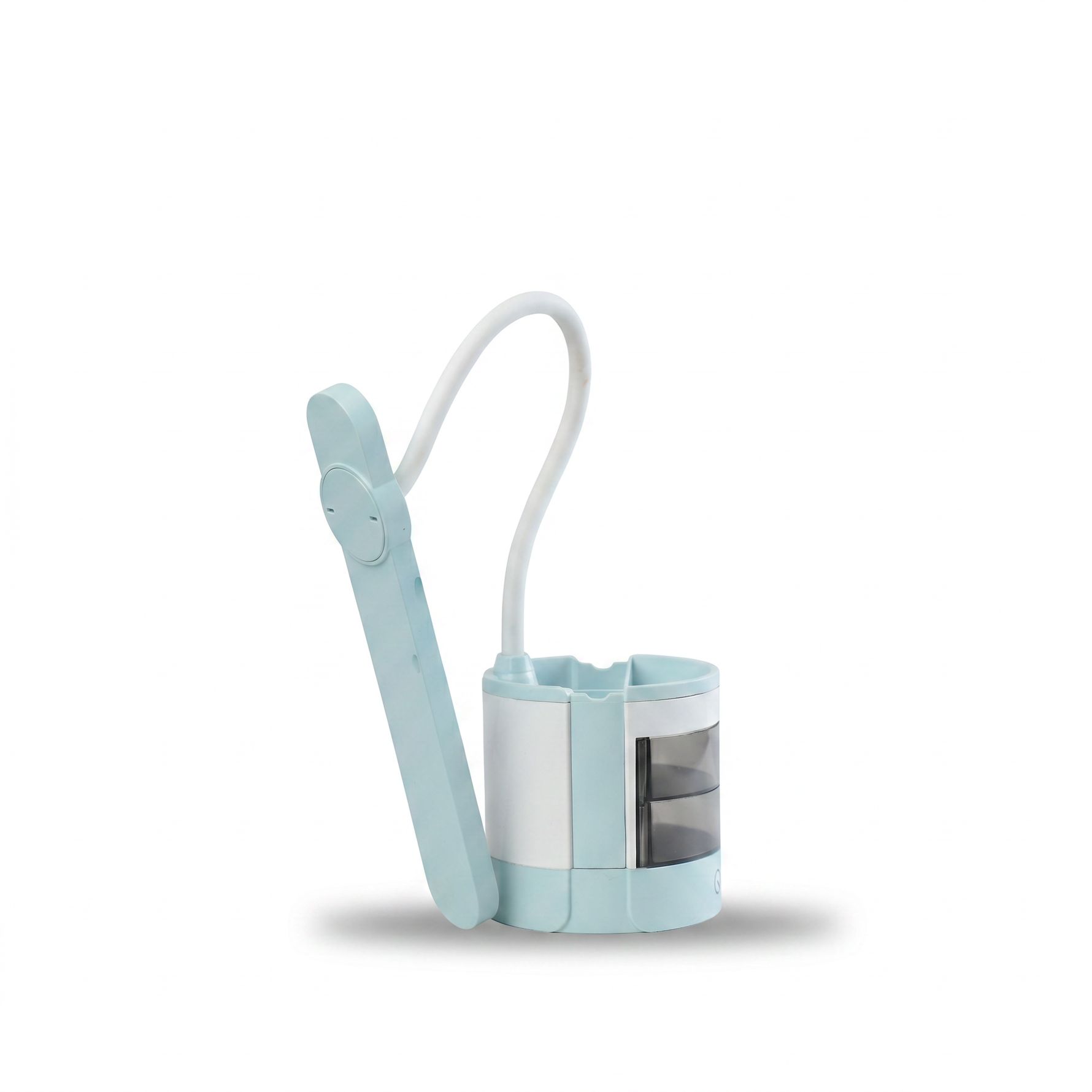 Light blue desk mini fan with stationery organizer DM5068