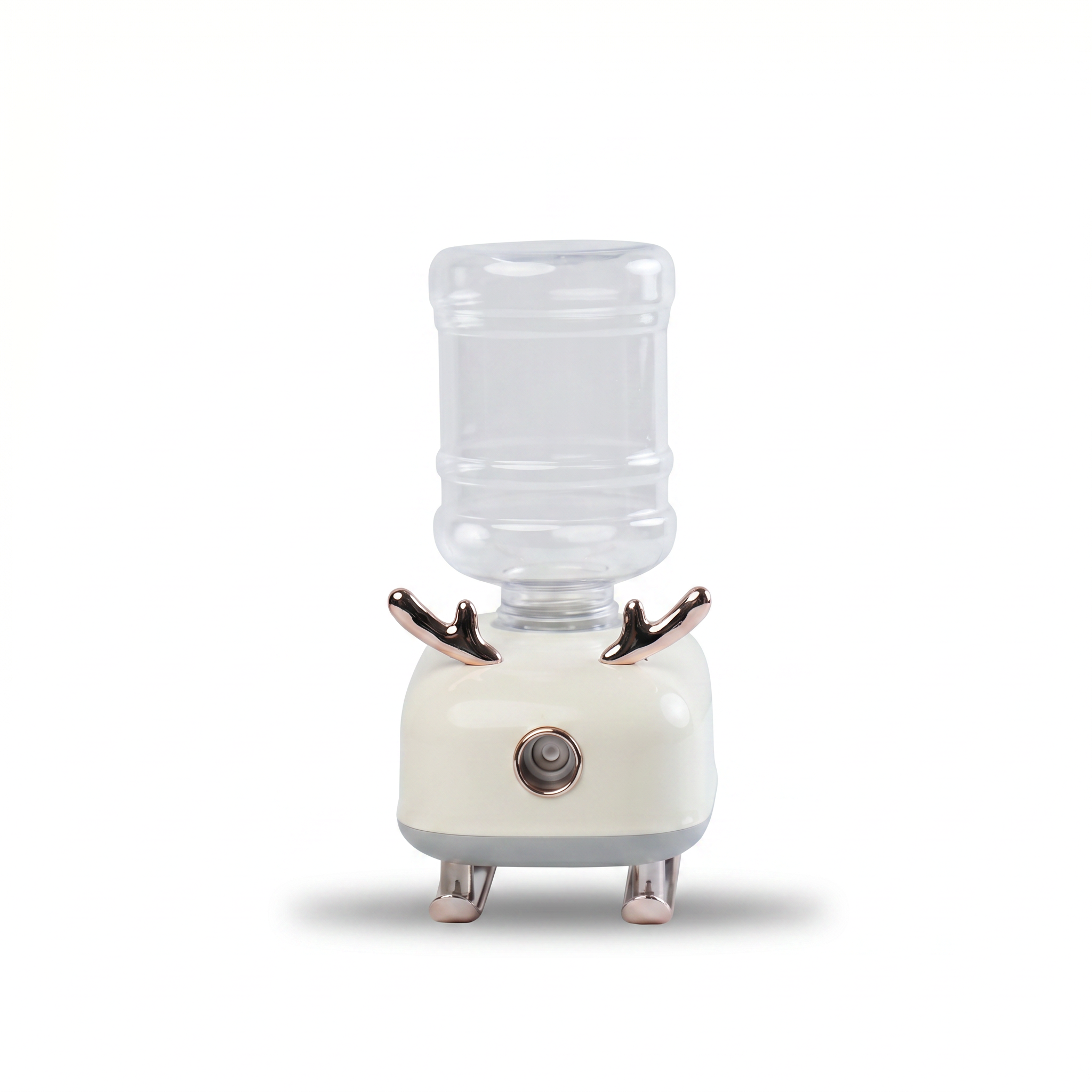 Cream water-cooler-style novelty humidifier with reindeer antlers