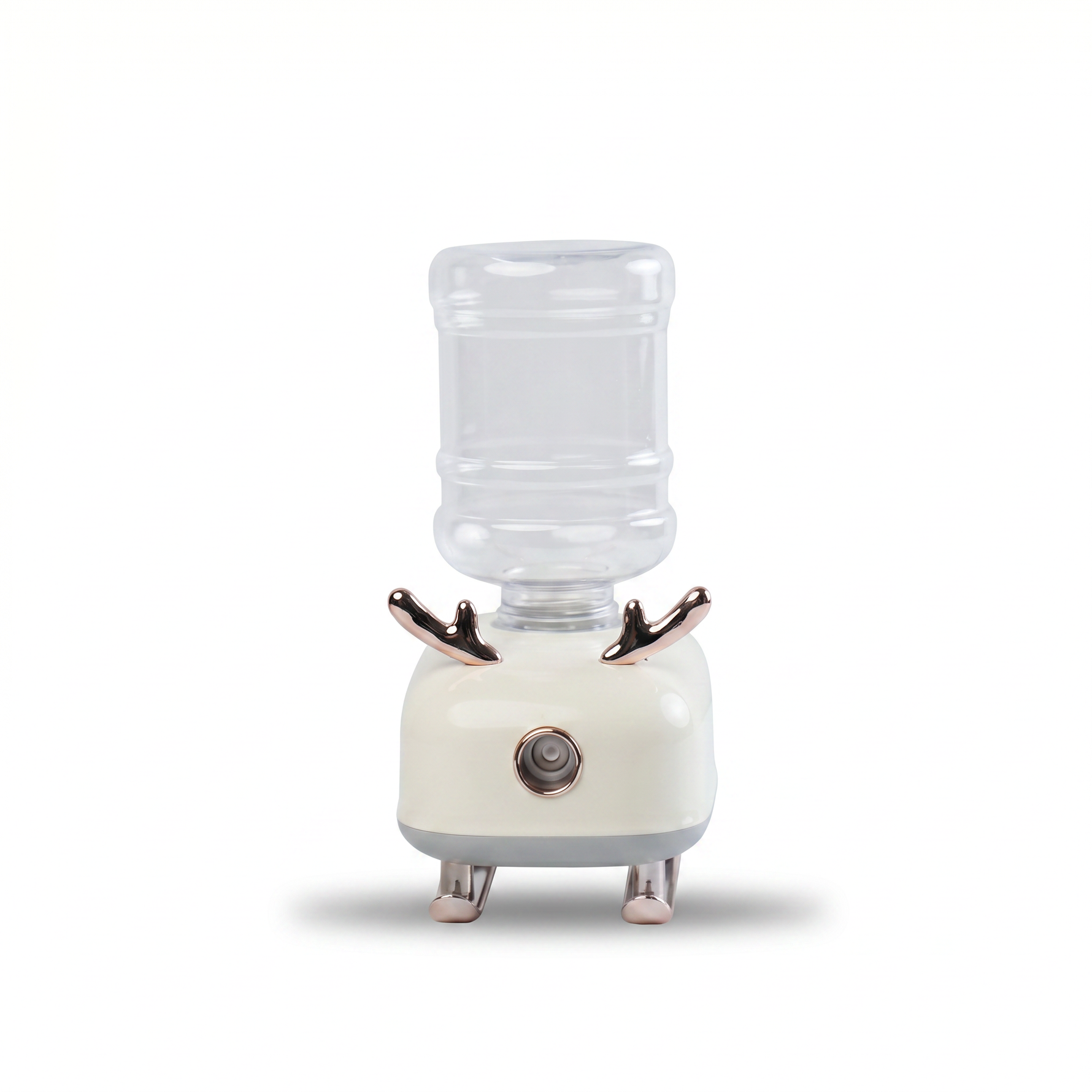 Cream water-cooler-style novelty humidifier with reindeer antlers