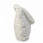 Cream faux fur tote bag — side view