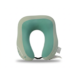 "Smiling Face" Travel Neck Pillow — Teal / Grey — additional view 2