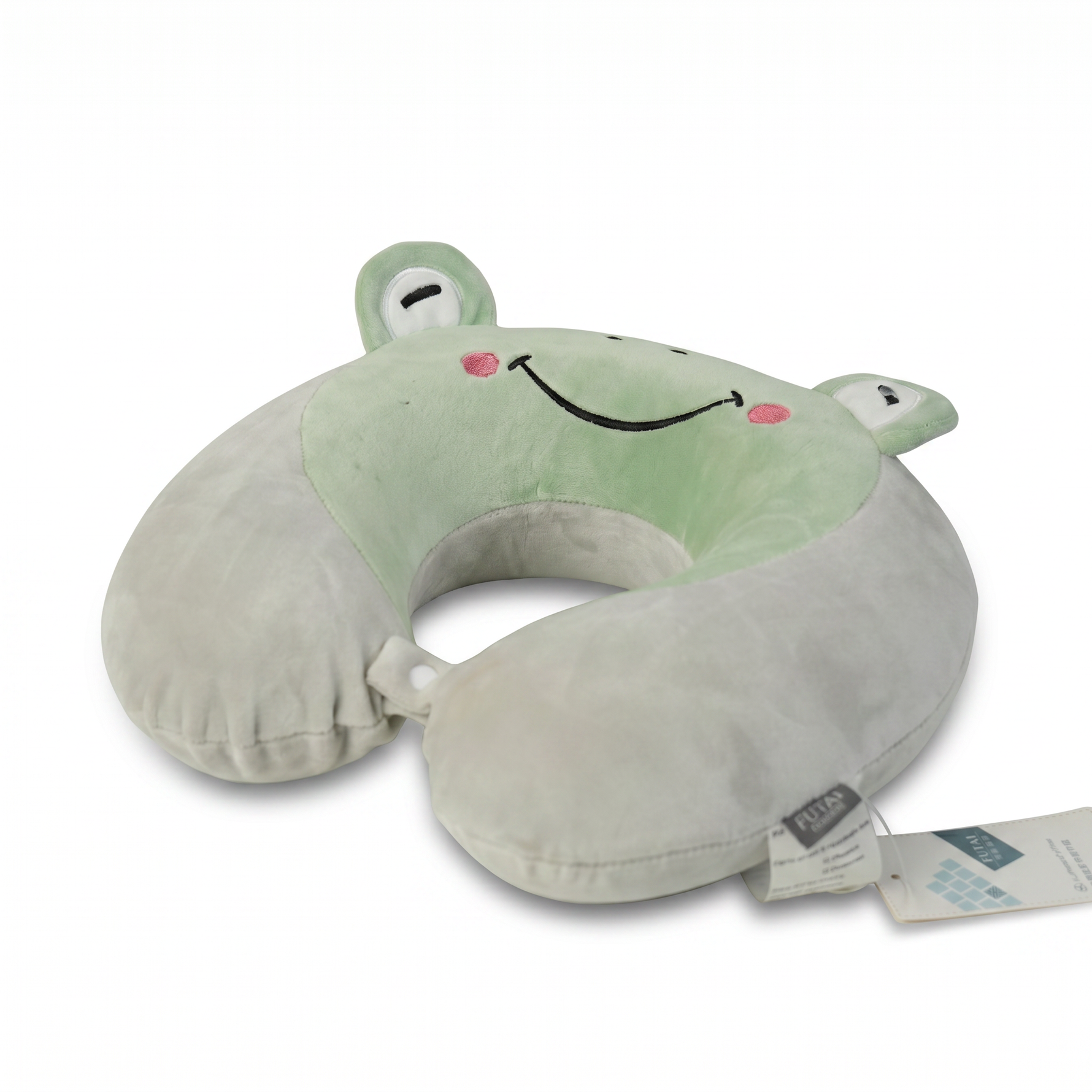 Frog-Face U-Shape Travel Neck Pillow — Light Blue — additional view 3