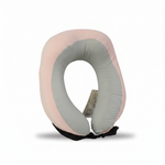 Two-Tone Travel Neck Pillow with Adjustable Strap — Pink / Grey — additional view 3