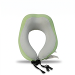 Two-Tone Travel Neck Pillow with Adjustable Strap — Pink / Grey — additional view 5