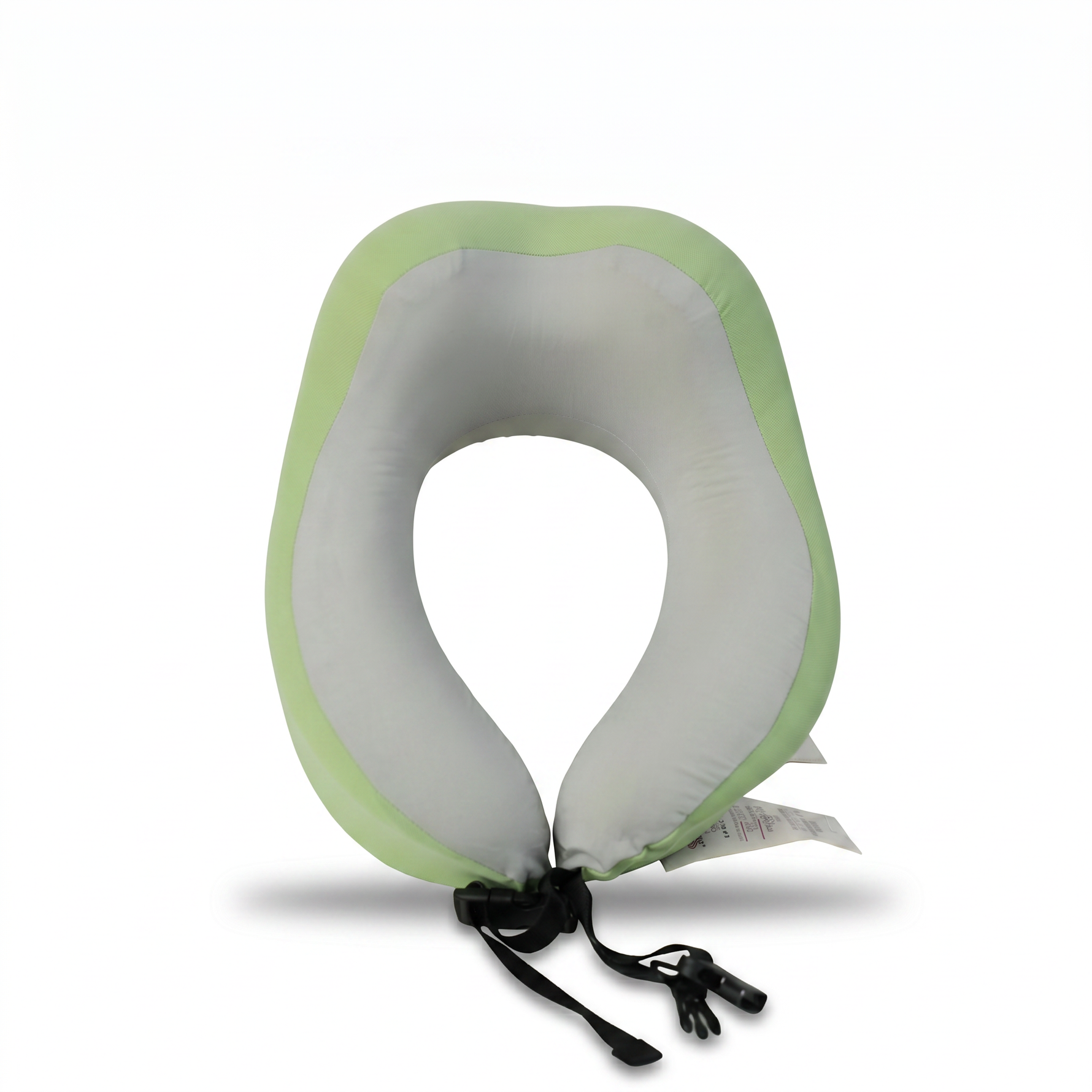 Two-Tone Travel Neck Pillow with Adjustable Strap — Pink / Grey — additional view 5