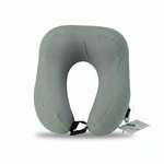 Contoured Memory-Foam Travel Neck Pillow with Adjustable Strap — Blue / Grey — additional view 4