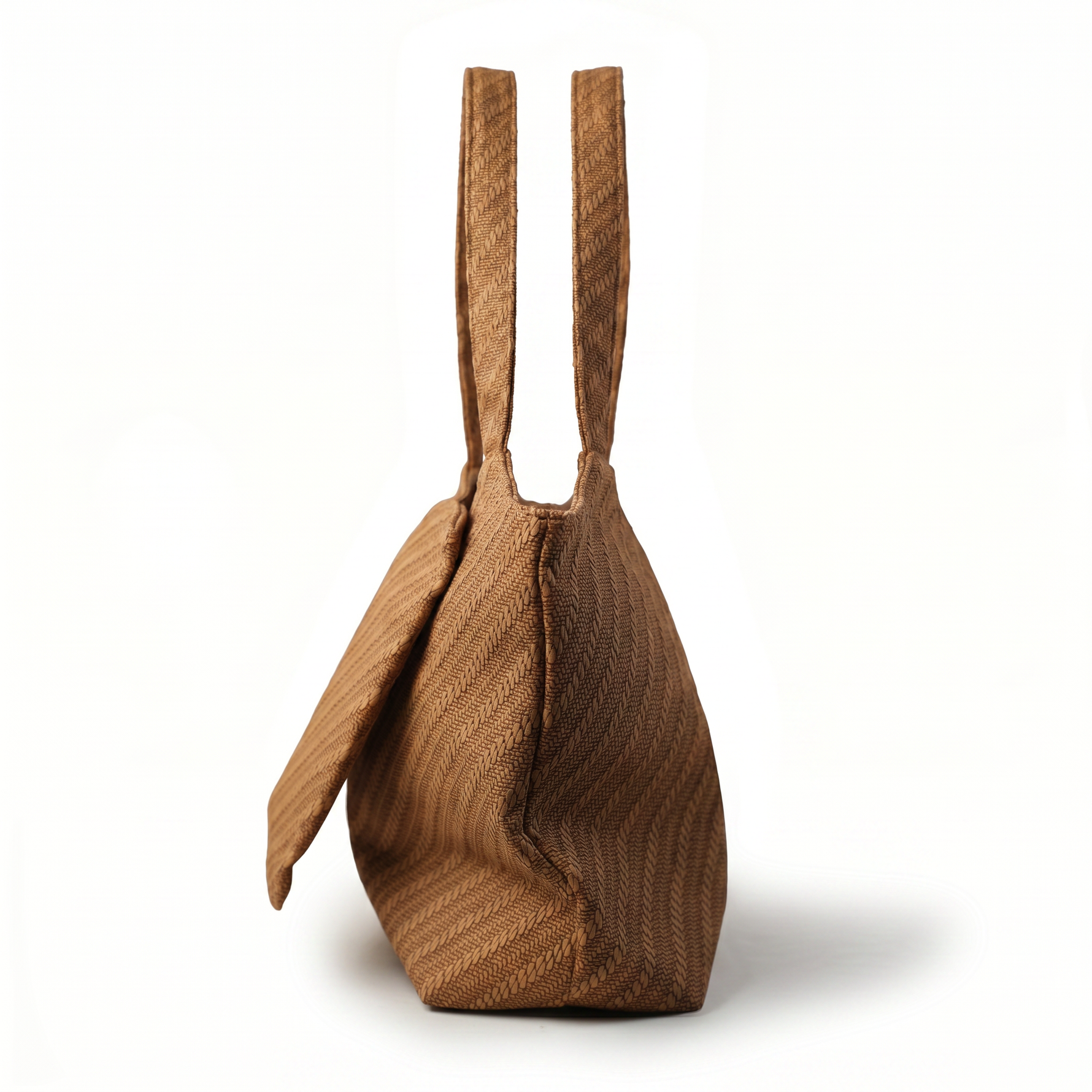 Woven Textured Tote Bag with Front Zip Pocket — additional view 3