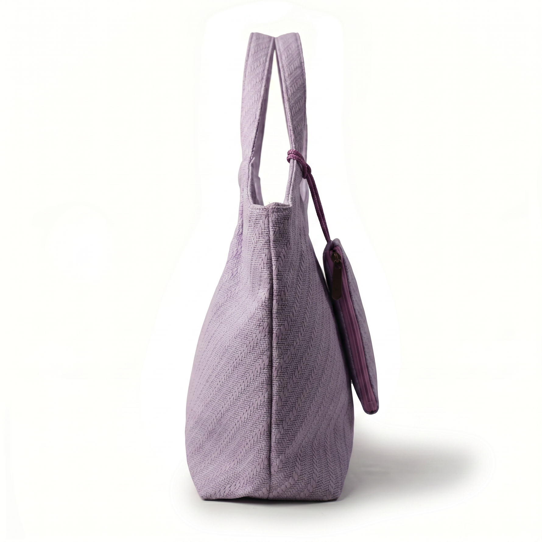 Woven Textured Tote Bag with Front Zip Pocket — additional view 7