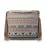 Aztec Pattern Crossbody Bag with Suede Fringe — additional view 4