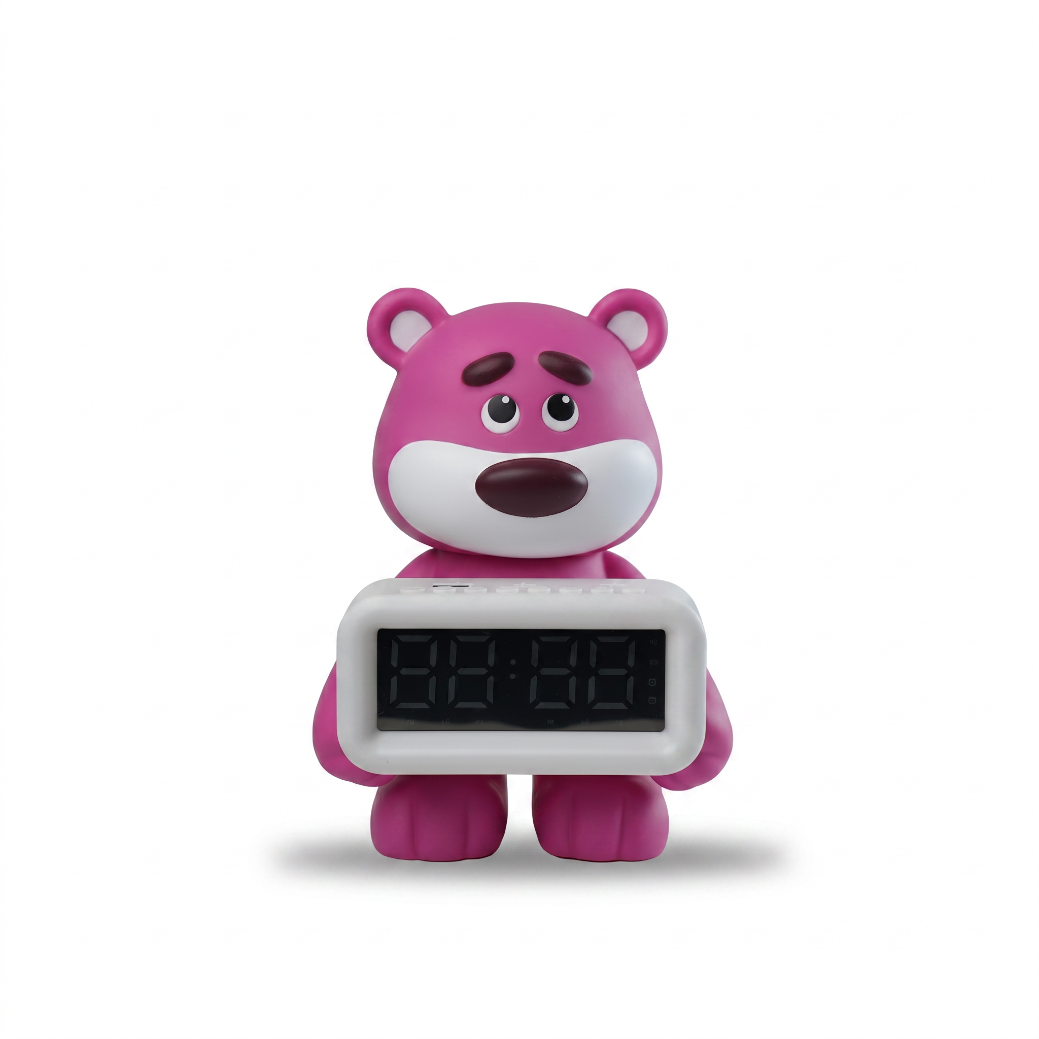 Pink bear character digital alarm clock with LED display