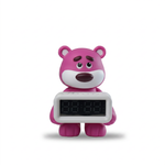 Pink bear character digital alarm clock with LED display