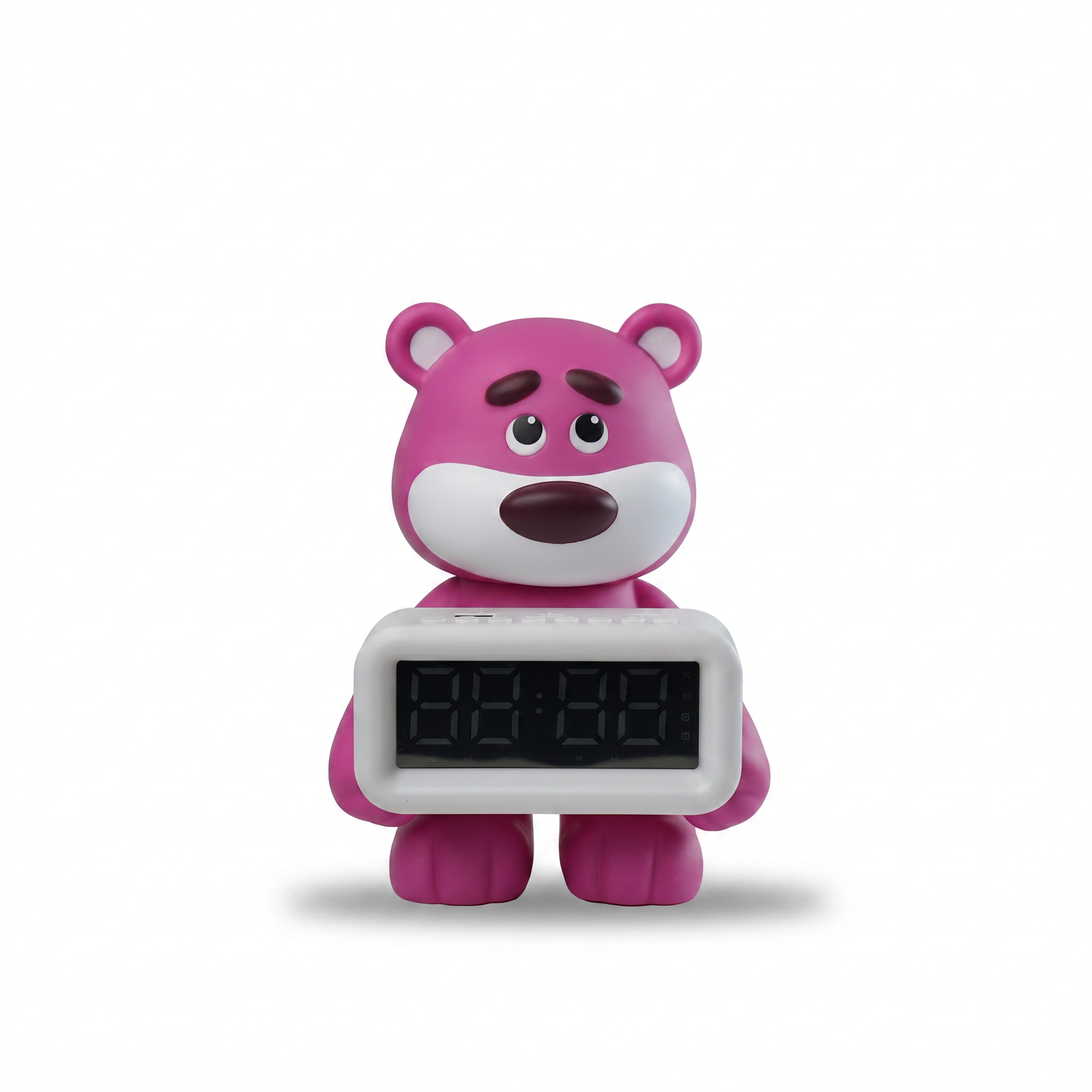 Pink bear character digital alarm clock with LED display