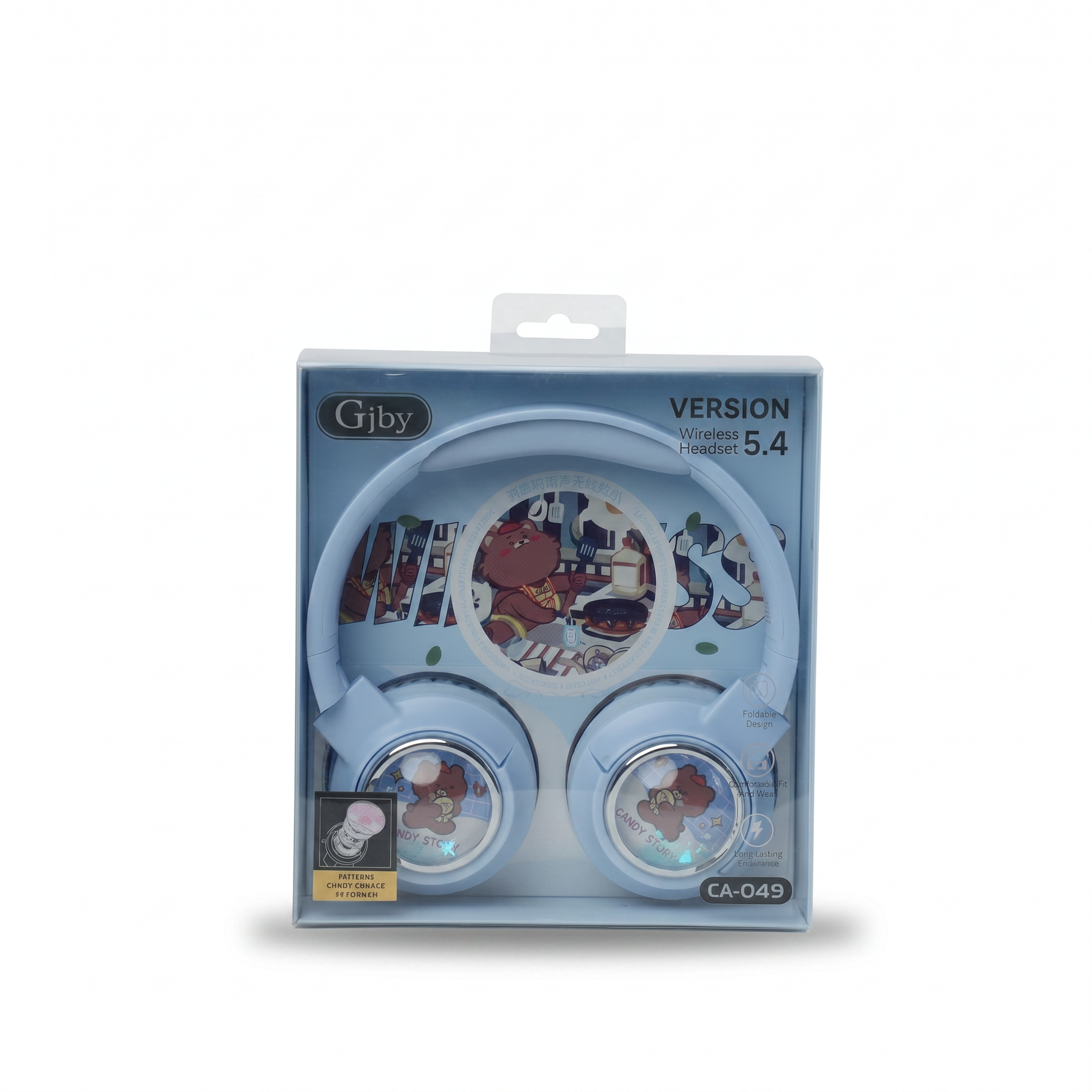 CA-049 Bluetooth Headphones with Panda Water-Globe Decor — additional view 3