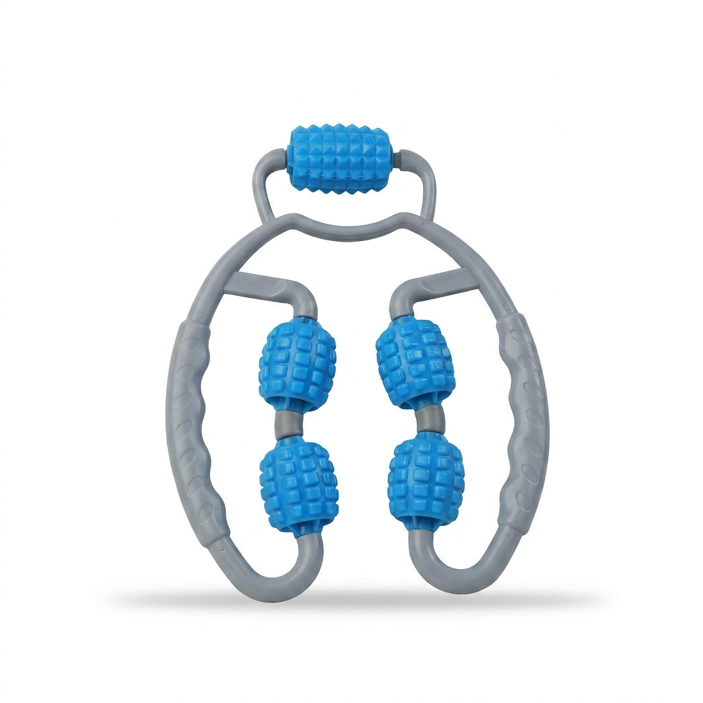 Blue manual leg / thigh massage roller