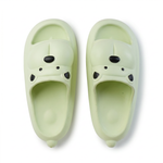 Sage green EVA bear-face slide slippers