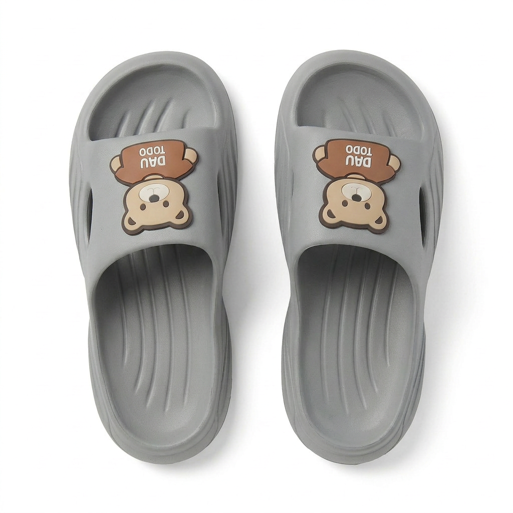 Bear-Face EVA Cushion Slide Slippers — Black — additional view 3
