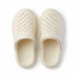 Cream perforated EVA garden clogs