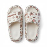 All-Over Cat-Face Print EVA Slide Slippers — Cream — additional view 2