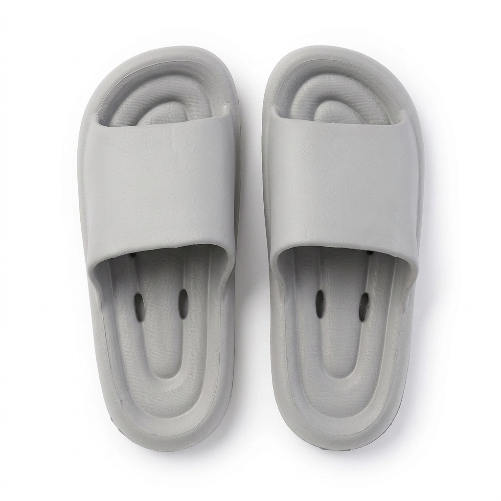 Smiley Footbed Cushion Slide Slippers — Pink — additional view 3