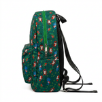 Green forest character print backpack