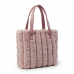 Faux Fur Tote Bag with Suede Front Pocket and Handles — additional view 2