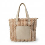 Faux Fur Tote Bag with Suede Front Pocket and Handles — additional view 4