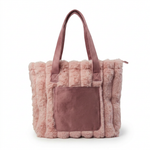 Faux Fur Tote Bag with Suede Front Pocket and Handles — additional view 5