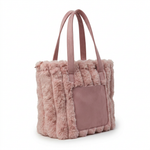 Faux Fur Tote Bag with Suede Front Pocket and Handles — additional view 6