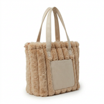 Faux Fur Tote Bag with Suede Front Pocket and Handles — additional view 7