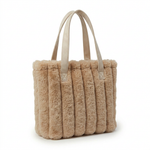 Faux Fur Tote Bag with Suede Front Pocket and Handles — additional view 9