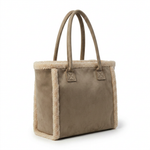 Suede-Look Tote Bag with Sherpa Side Trim — additional view 5