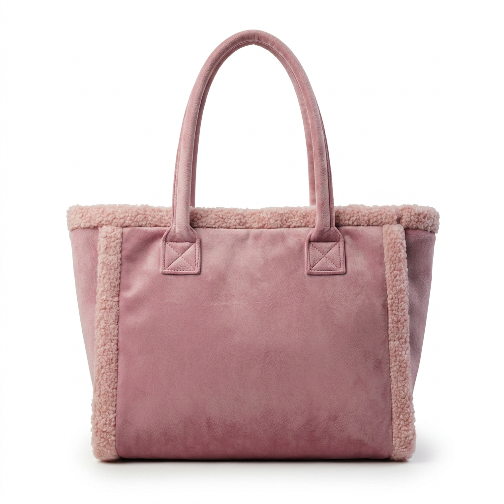 Suede-Look Tote Bag with Sherpa Side Trim — additional view 7