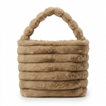 Ribbed Faux Fur Bucket Bag — additional view 4