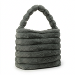 Ribbed Faux Fur Bucket Bag — additional view 6