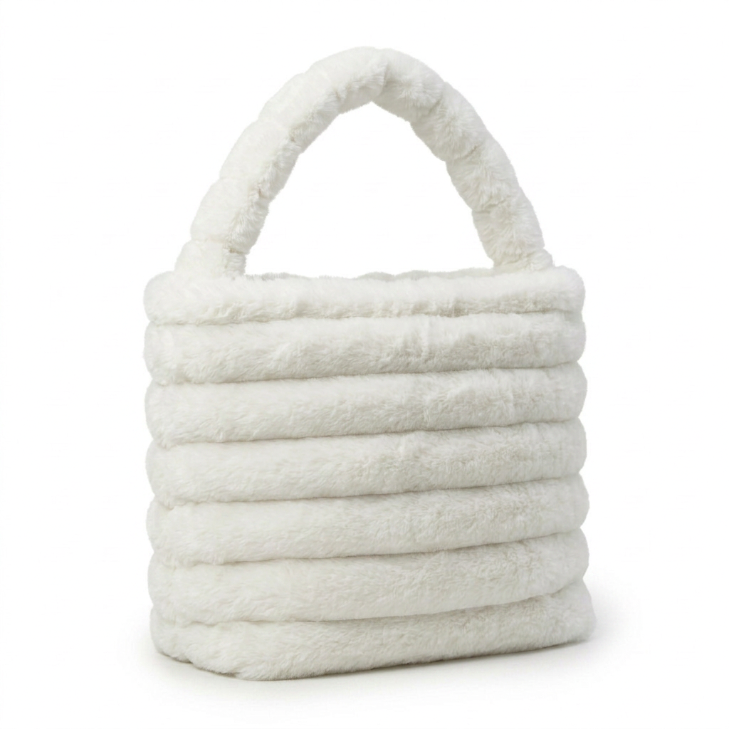 Ribbed Faux Fur Bucket Bag — additional view 7