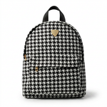 Houndstooth mini backpack with gold heart charm