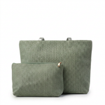 Ribbed Knit Tote Bag Set with Feather Charm — additional view 11