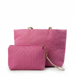 Ribbed Knit Tote Bag Set with Feather Charm — additional view 12