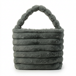 Ribbed Faux Fur Bucket Bag — additional view 10